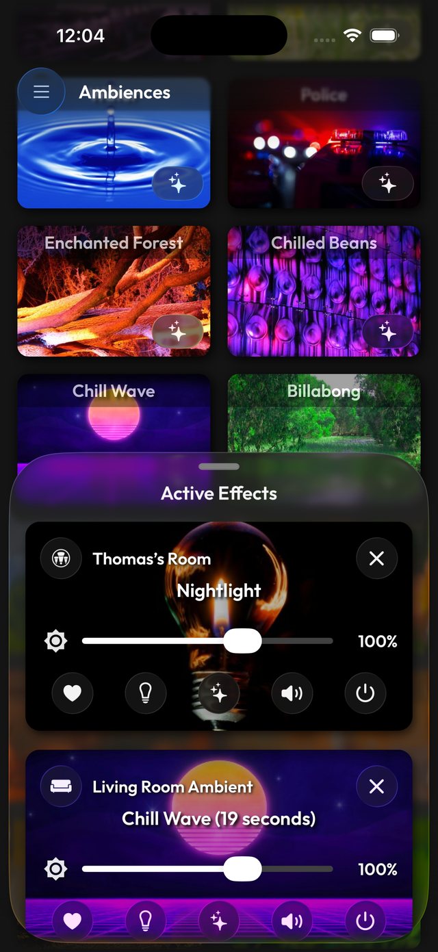 Active Effects with two rooms running