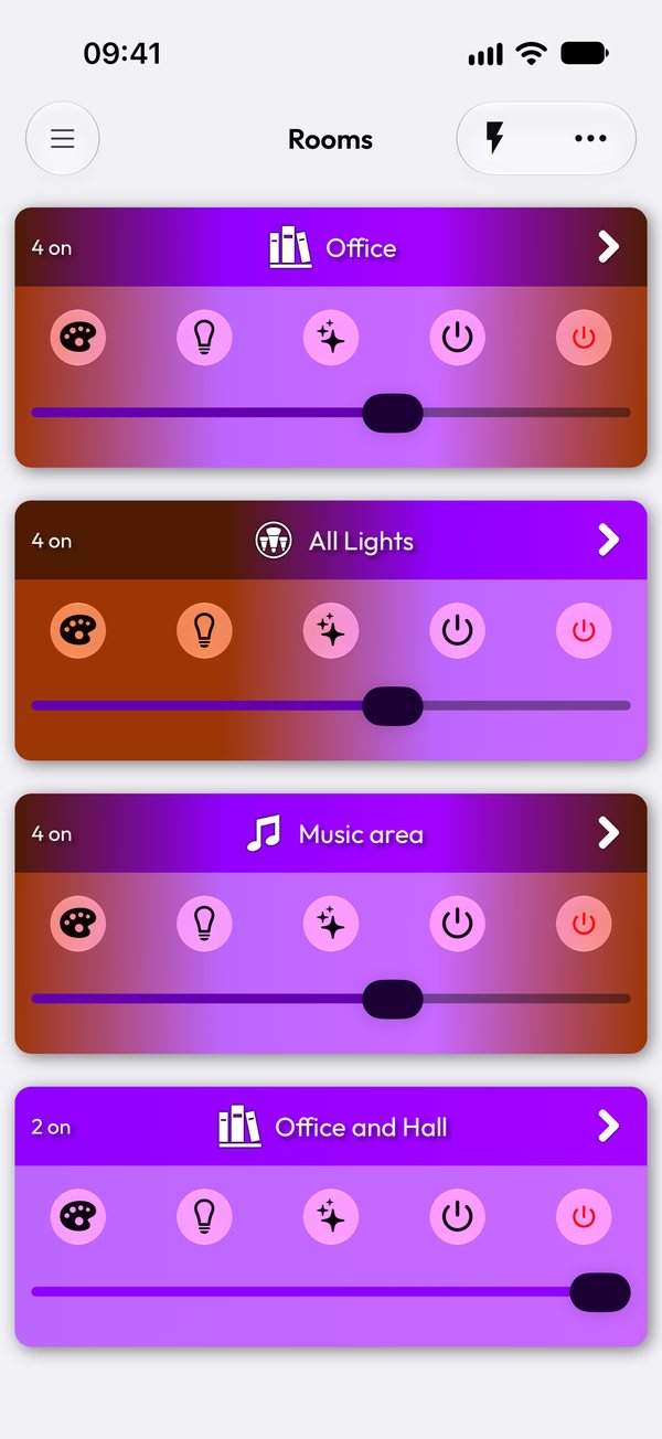 Room controls (light mode)