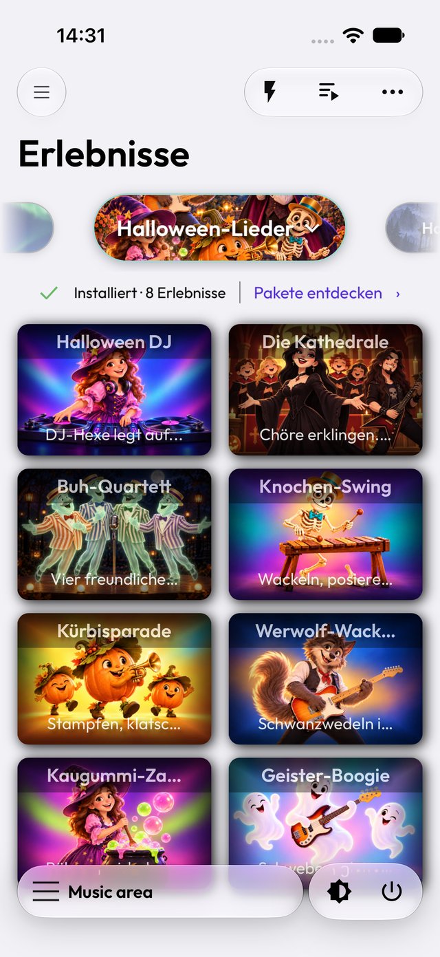 Paket Halloween-Lieder in der App im hellen Modus