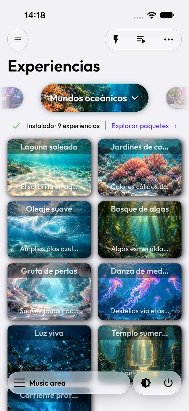 Pack Mundos oceánicos en la app en modo claro