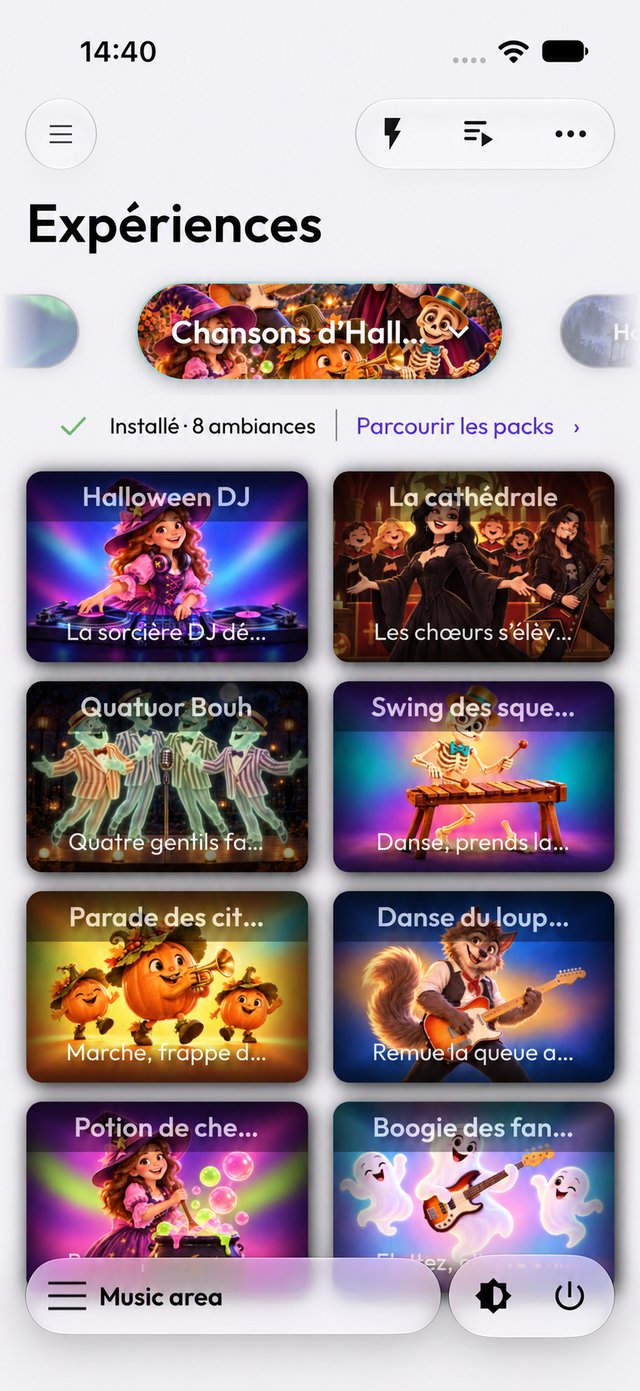 Pack Chansons d’Halloween dans l’app en mode clair