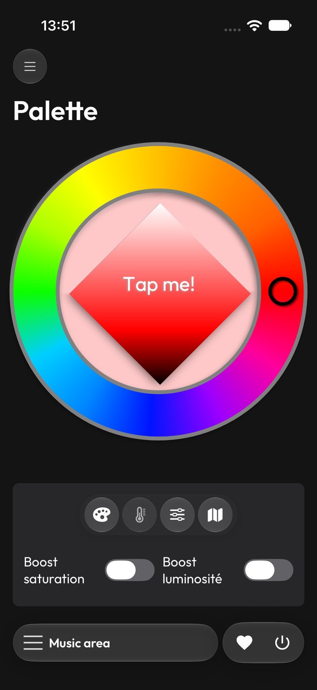 Roue chromatique de la palette